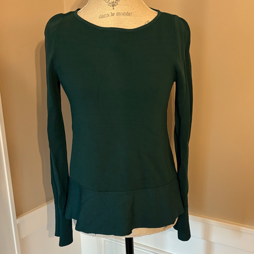 Ann Taylor Deep Green Peplum Top
